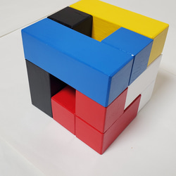 ☆知育玩具■ハンドメイドのニキーチンの「みんなの積み木」大人でも難しい (1辺9cmの立方体) 5枚目の画像