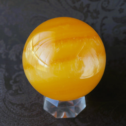 【Creema限定福袋】オレンジカルサイト スフィアB 70mm Orange calcite sphere 4枚目の画像