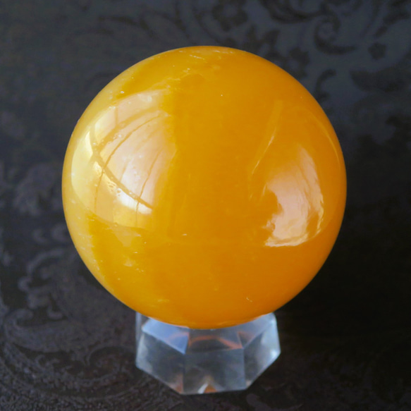 【Creema限定福袋】オレンジカルサイト スフィアB 70mm Orange calcite sphere 5枚目の画像