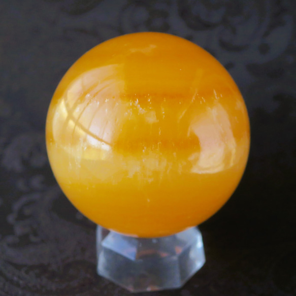 【Creema限定福袋】オレンジカルサイト スフィアB 70mm Orange calcite sphere 1枚目の画像