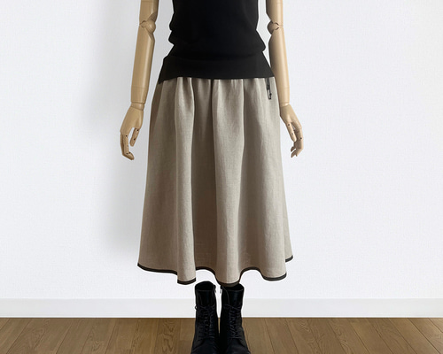 ミナペルホネン ミモレ丈 スカート プリーツ加工 コットン ギャザー ボリューム ミナペルホネン ミモレ丈 スカート プリーツ加工 コットン ギャザー