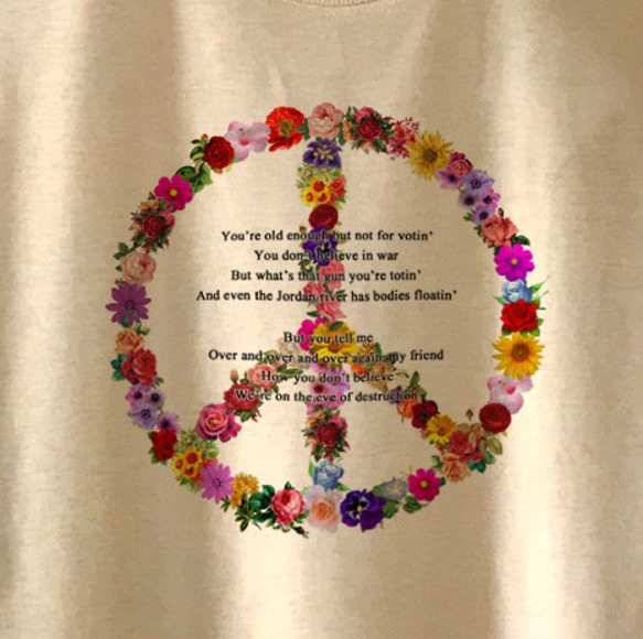 PEACE SYMBOL / ベージュＴシャツ 2枚目の画像