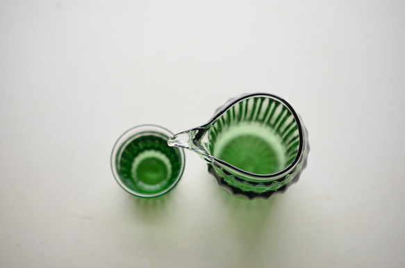 ミントグリーンの酒器揃い（片口お一人様用) 4枚目の画像