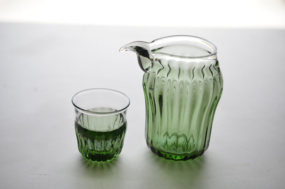ミントグリーンの酒器揃い（片口お一人様用) 1枚目の画像