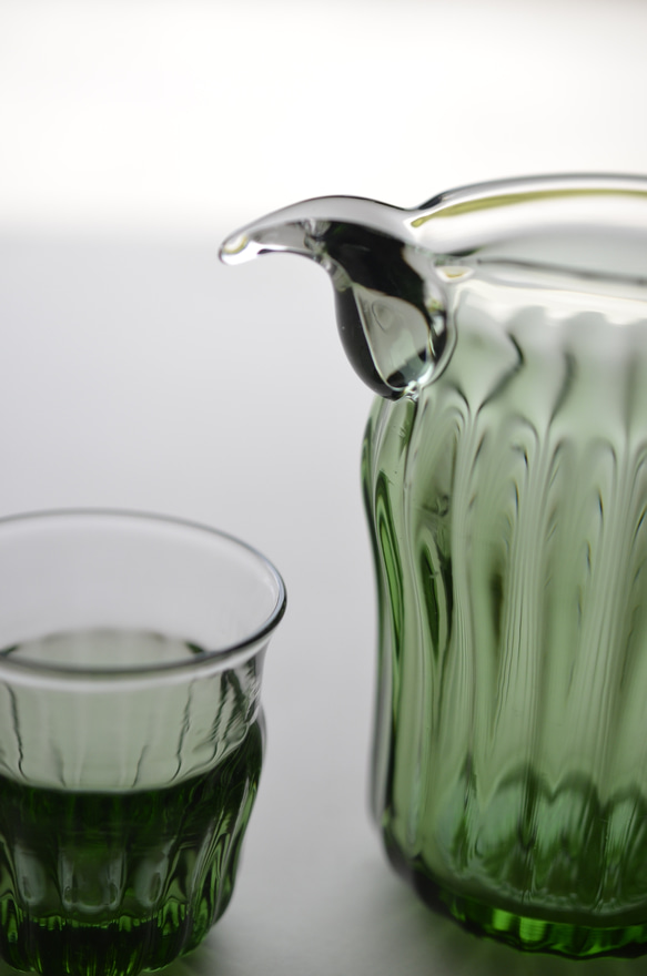 ミントグリーンの酒器揃い（片口お一人様用) 3枚目の画像