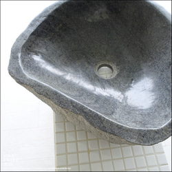 手洗鉢 自然石 洗面ボウルL-02 洗面器 手洗いボウル 天然石 ウォッシュボウル 洗面資材 洗面材料 送料込 4枚目の画像
