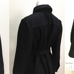 【1点もの・デザイン画付き】イギリス製ウール高級コート生地シャツ型コートワンピース（KOJI TOYODA） 6枚目の画像