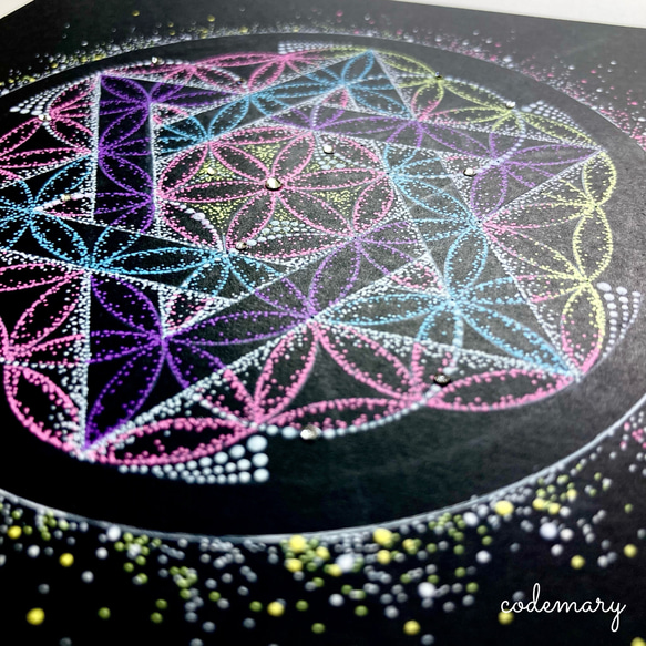 フラワーオブライフ30センチ木製ボードと六芒星水晶と天然石セット フラワーオブライフ30センチ木製ボードと六芒星水晶と天然石セット