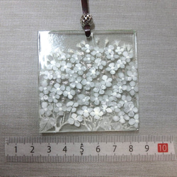 【白い紫陽花】GLASS－mini白灰釉画 2024 額 窓辺 インテリア 6枚目の画像