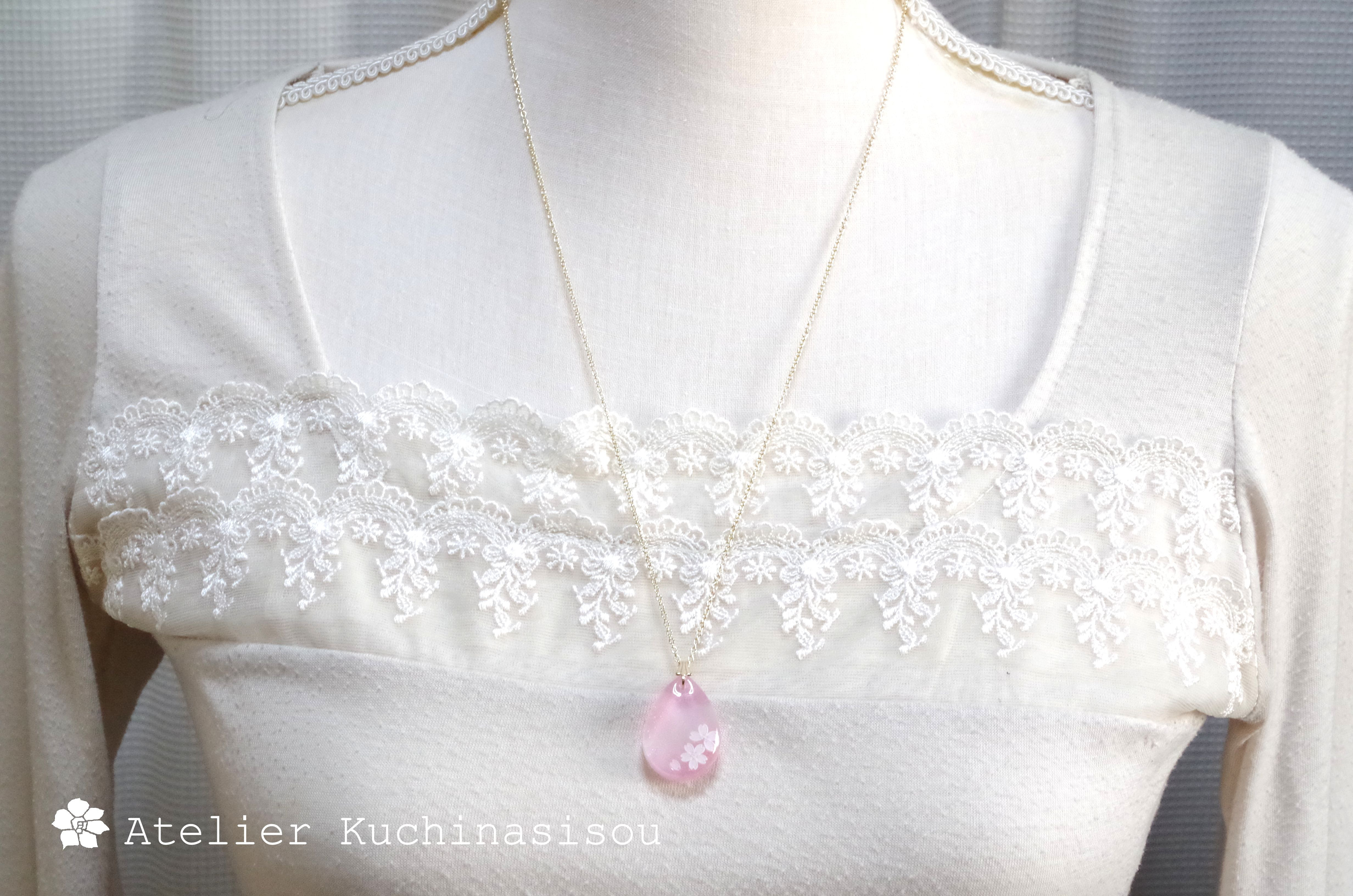 【受注製作】【Creema限定】レジンアート　雫のマーブルピアス/イヤリングとペンダント〈ロマンティックピンク〉