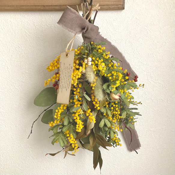 ミモザとユーカリのナチュラルスワッグ ミモザとユーカリ＆ローズマリーのナチュラルスワッグ | Pluie