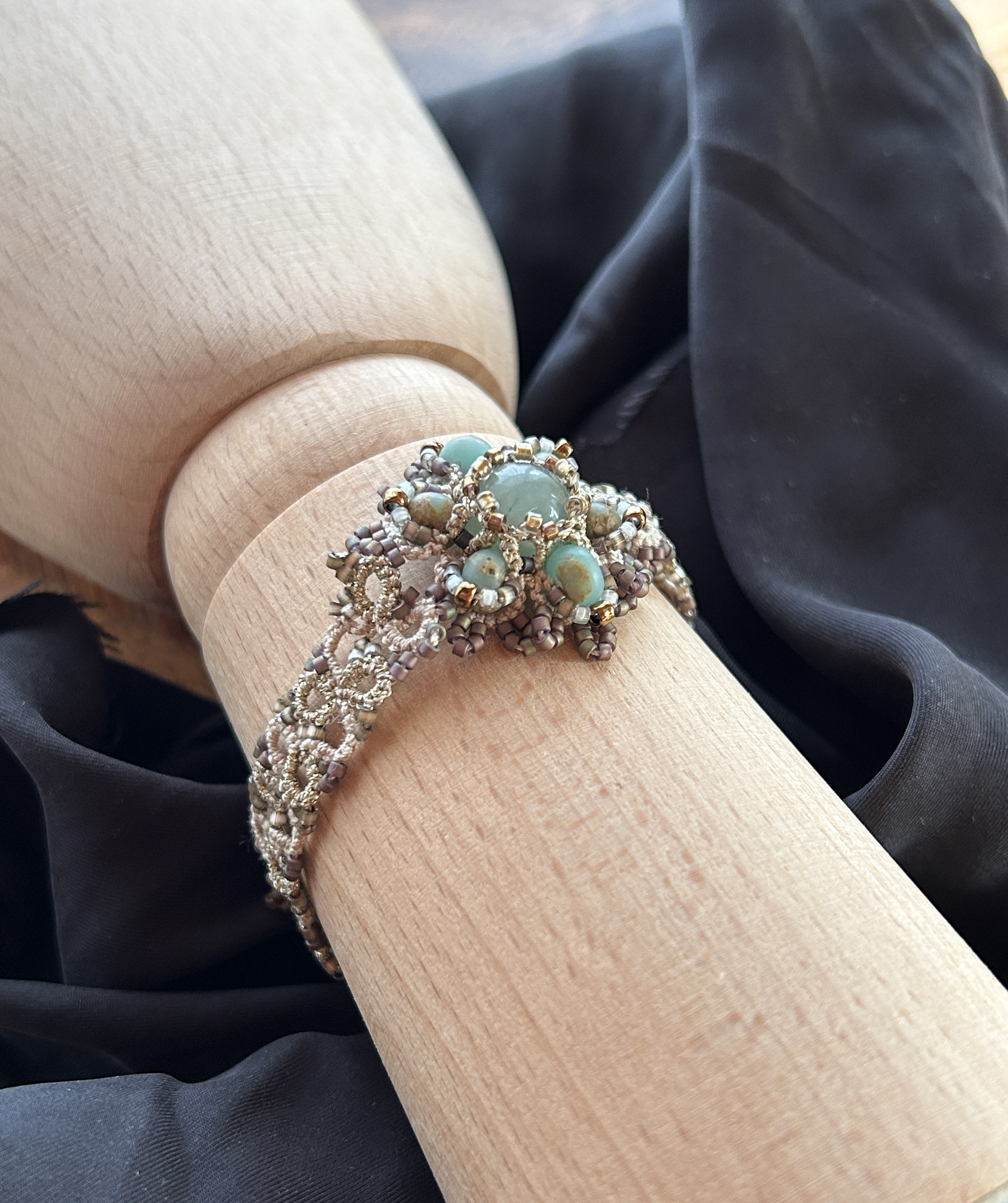 アベンチュリン/タティングレースブレスレット/1071