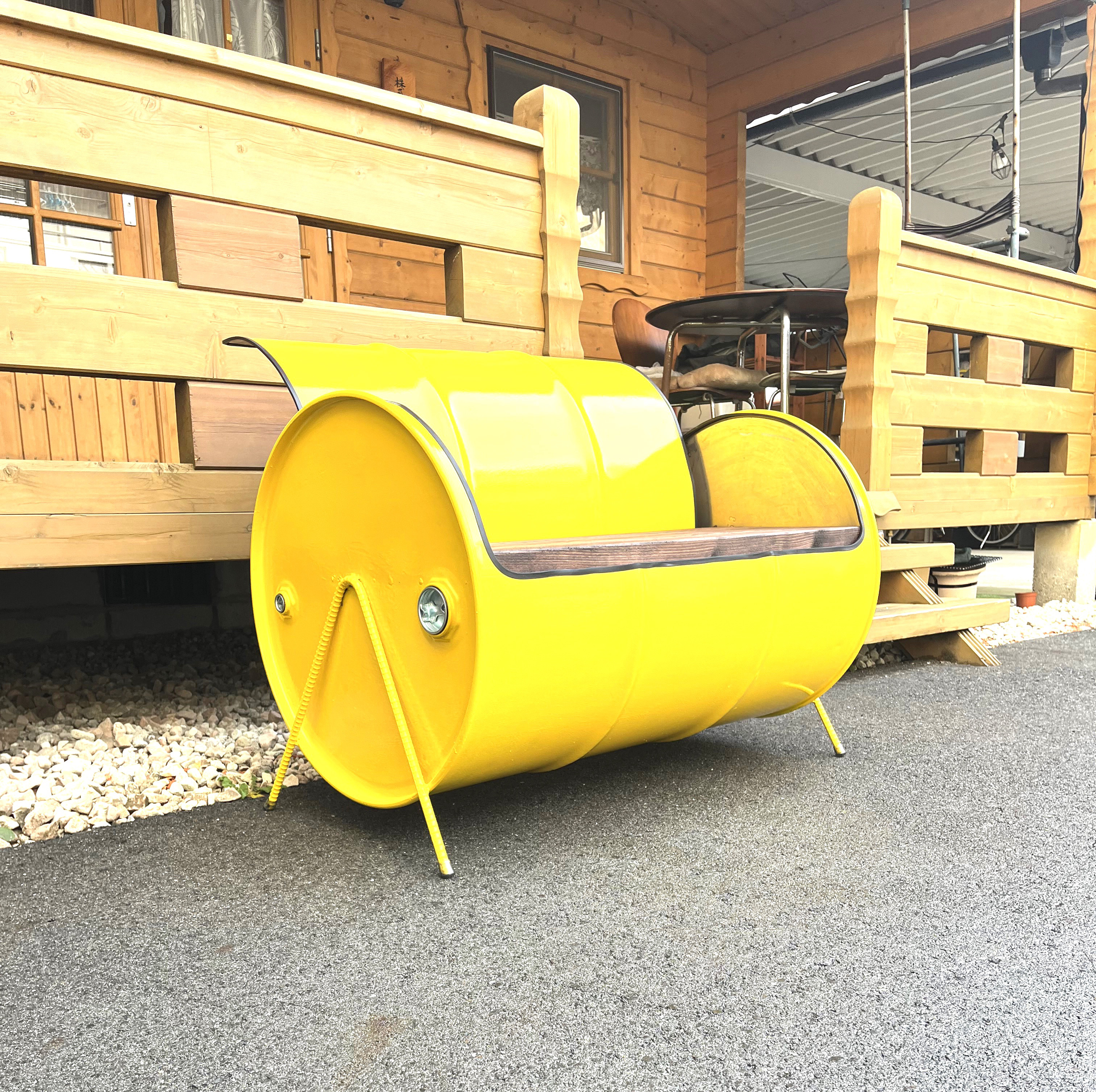 本格アイアンとウッドのオシャレドラムチェア