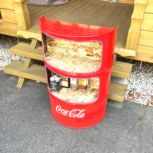 ドラム缶ハーフラック ドラムボトルラック 棚・シェルフ・ラック