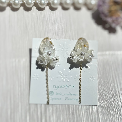 一点限定】本物のお花のアクセサリー ピアス イヤリング