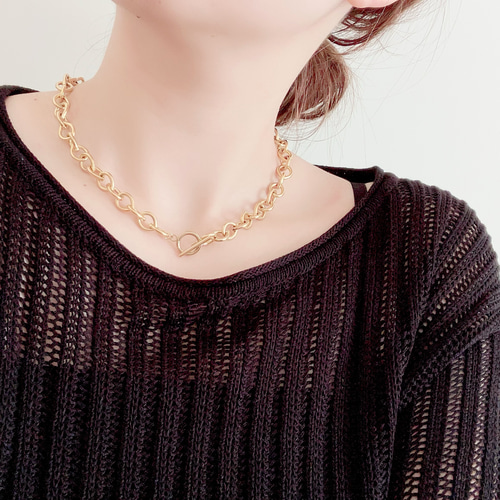 ワイドチェーンマンテルネックレス/春 サージカルステンレス ワイドチェーンマンテルネックレス/春 サージカルステンレス