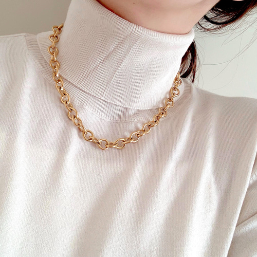 ワイドチェーンマンテルネックレス/春 サージカルステンレス