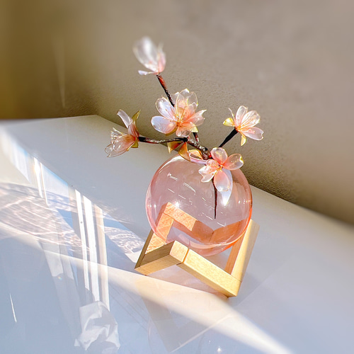 数量限定】桜の枝 花瓶 セット ディップアート アメリカン