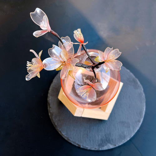 数量限定】桜の枝 花瓶 セット ディップアート アメリカン