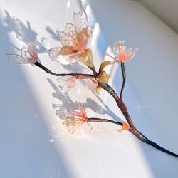 【数量限定】桜の枝 花瓶 セット ディップアート アメリカンフラワー 桜 春の花 母の日 ガラス 枯れない インテリア 14枚目の画像