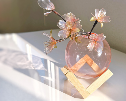 一部予約販売】 うさうさ様専用アメリカンフラワー 花瓶付き桜