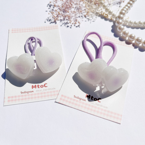 レジン じゅわっとハートヘアゴム キッズ/ベビー 】子供 結婚式 ヘア