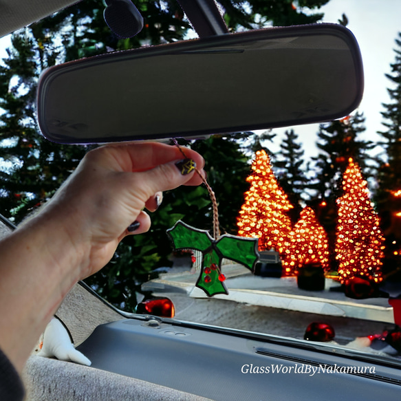 車用サンキャッチャー　クリスマスデコレーション　ギフト　プレゼント　ステンドグラス雑貨　送料無料 2枚目の画像