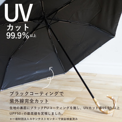 【すぐ届く】母の日 竹ハンドル UVカット折りたたみ傘 カバープランツ 紫外線99.9%カット 164031 晴雨兼用 2枚目の画像