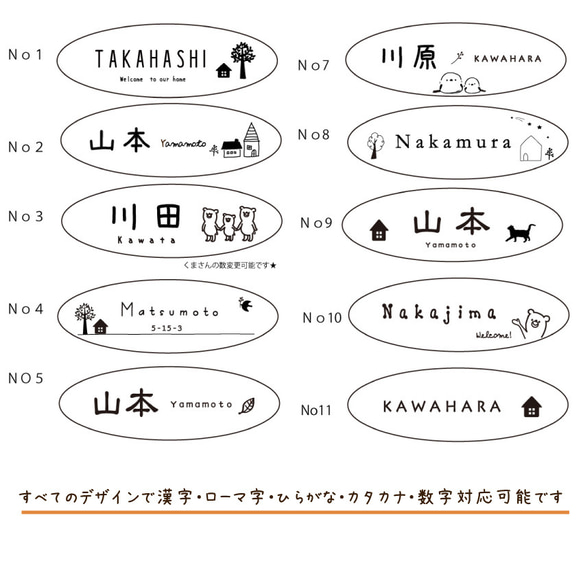 室外相容 * 2戶可使用 ◎ 橢圓形銘牌 * 50 x 150mm以內 自由尺寸 ♪ 公寓銘牌 * 銘牌 第13張的照片