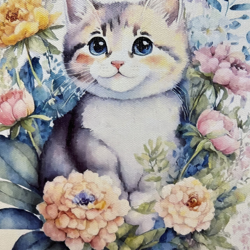 かわいい猫 キャンバス インテリア アート 高画質インクジェット