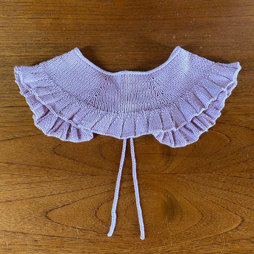 ガーリーなつけ襟（ パープル ）ティペット 手編み その他ファッション