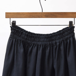 ふんわり柔らか オーガニックコットン・ダブルガーゼのギャザースカート（ブラック・黒）ポケット 6枚目の画像