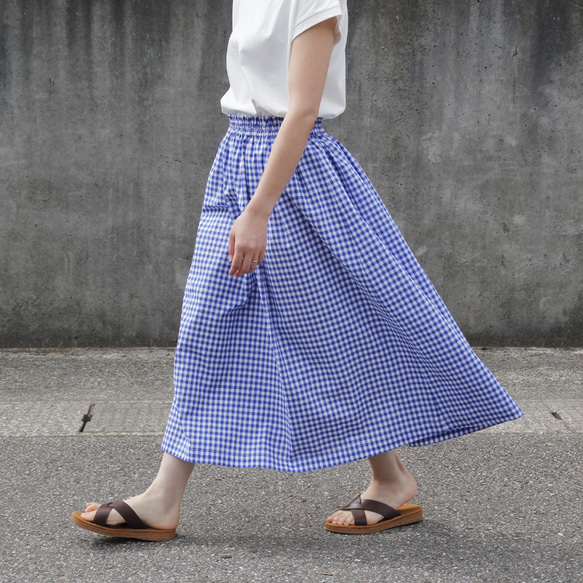 上品なコーデの主役に、コットンリネン ギンガムチェック  