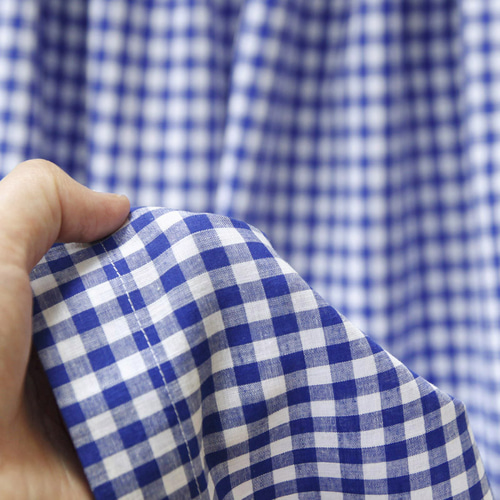 即納】上品なコーデの主役に、コットンリネン ギンガムチェック