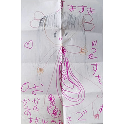 【オーダーメイド】子どもの絵刺繍〜ハンカチ〜 2枚目の画像