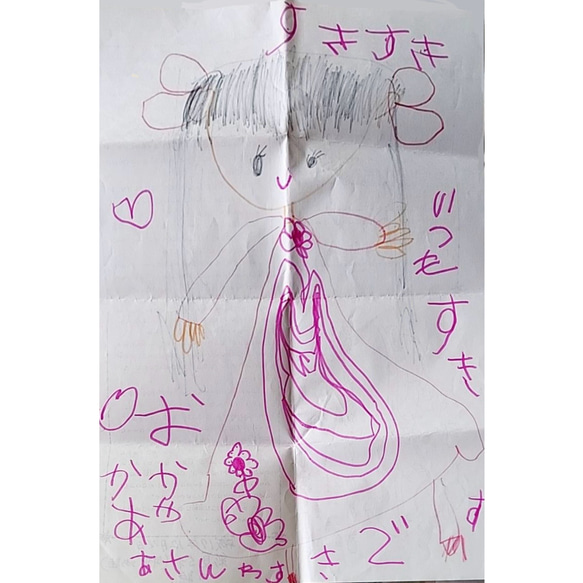【オーダーメイド】子どもの絵刺繍〜ハンカチ〜 2枚目の画像