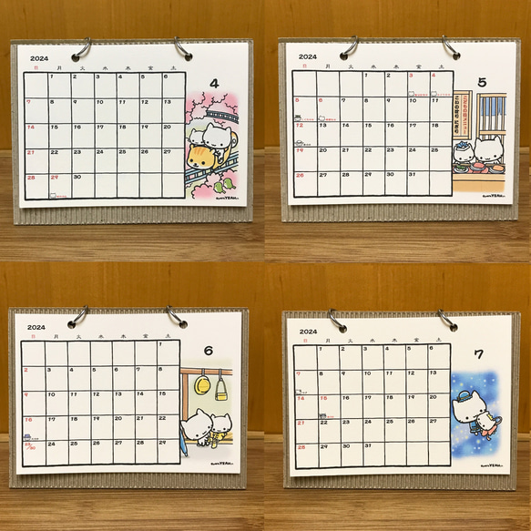 (4月始まり)ミコちゃん　卓上カレンダー　2024年 3枚目の画像