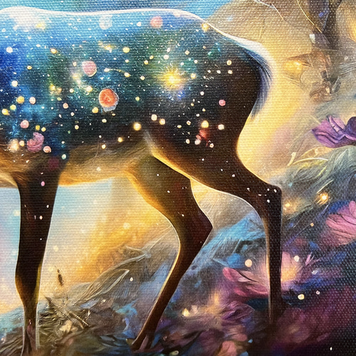 幻想的な森 鹿 キャンバス インテリア アート 高画質 幻想的な森 鹿 キャンバス インテリア アート 高画質