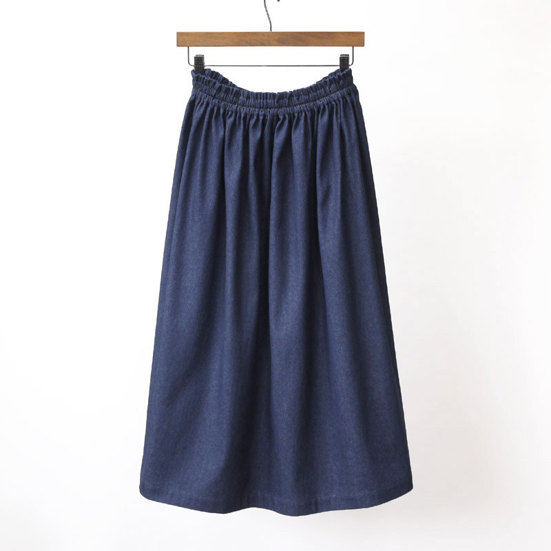 A-Line Check Pleats Long Skirt (brown) ロングスカート チェック柄 