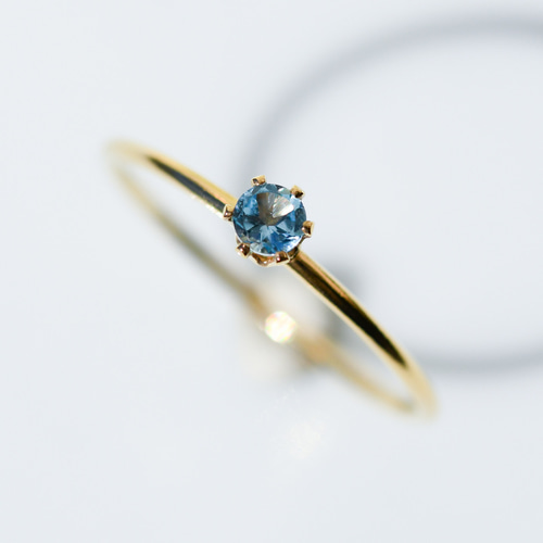 高品質スイスブルートパーズのSV925/14kgfリング 天然石 小さい 指輪