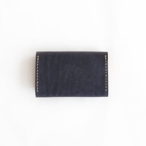 名刺入れ 兼用 カードケース 【ネイビー×イエロー】 革 メンズ