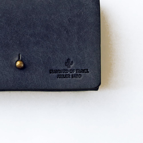 名刺入れ 兼用 カードケース 【ネイビー×イエロー】 革 メンズ