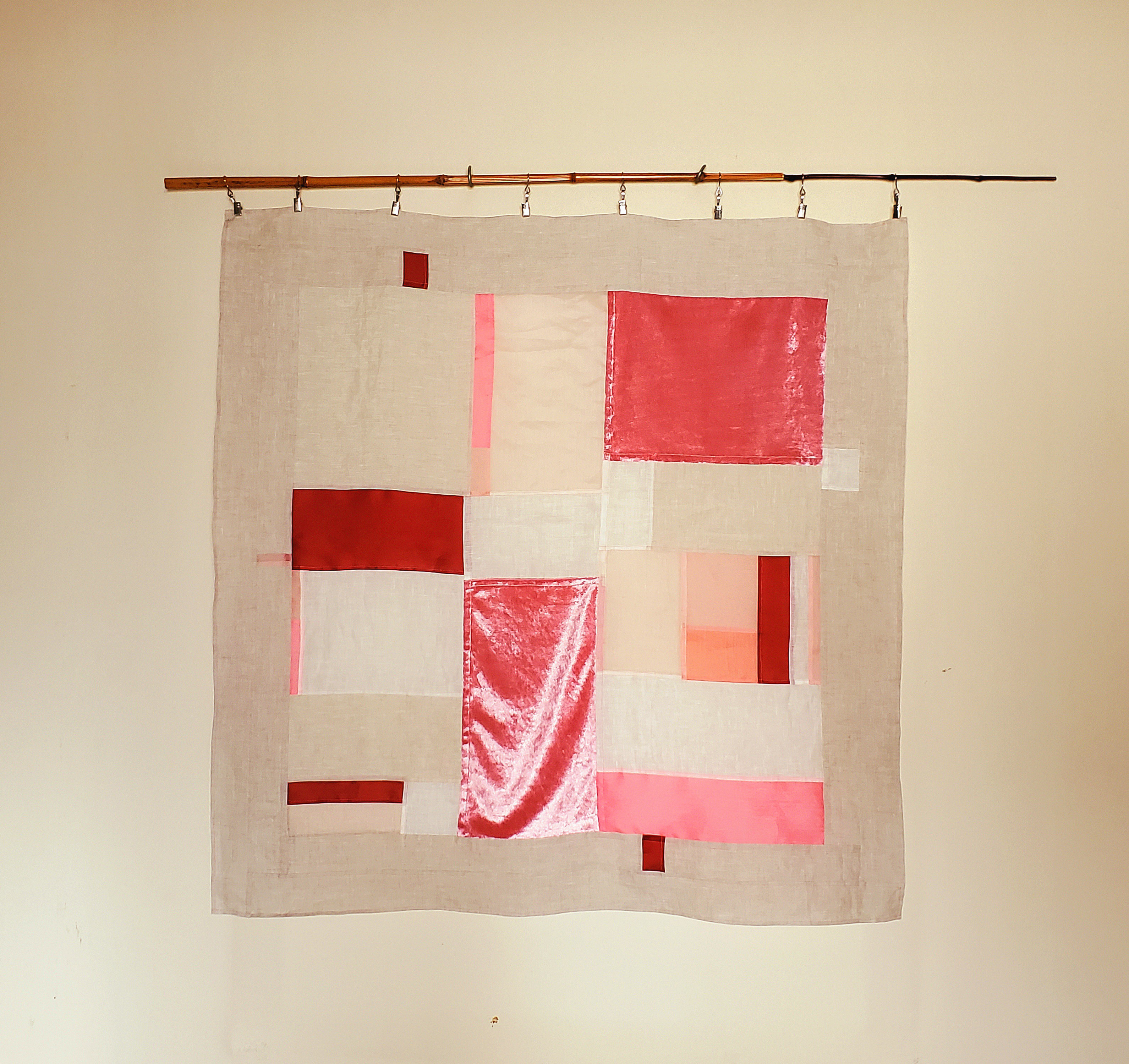 ポジャギ　サーモンピンク