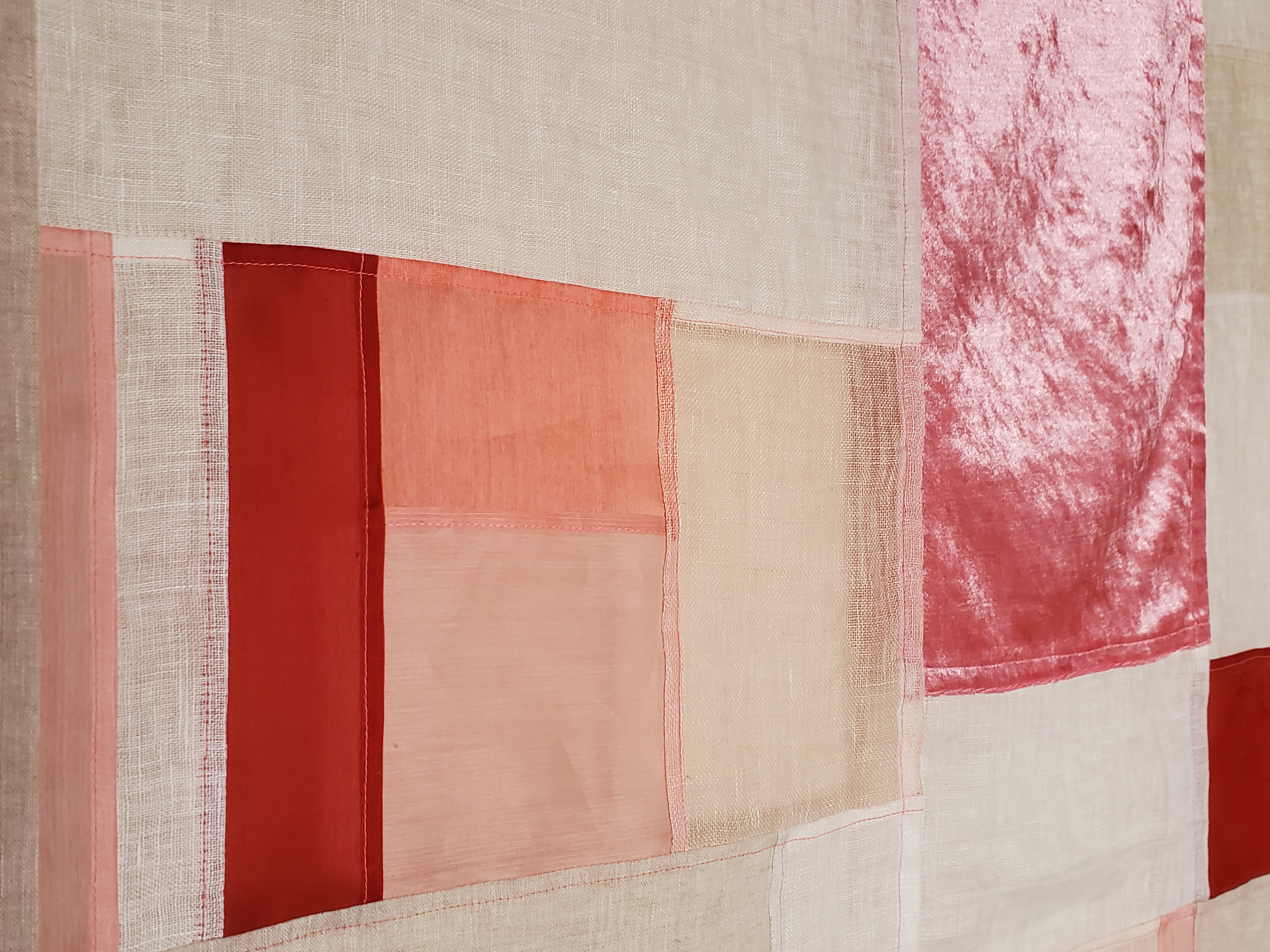 ポジャギ　サーモンピンク