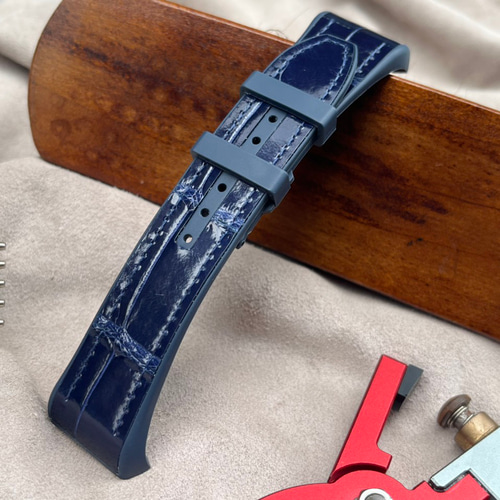 FRANCK MULLER Vanguard V45 28MM 用時計ストラップ、ワニ革&ラバー