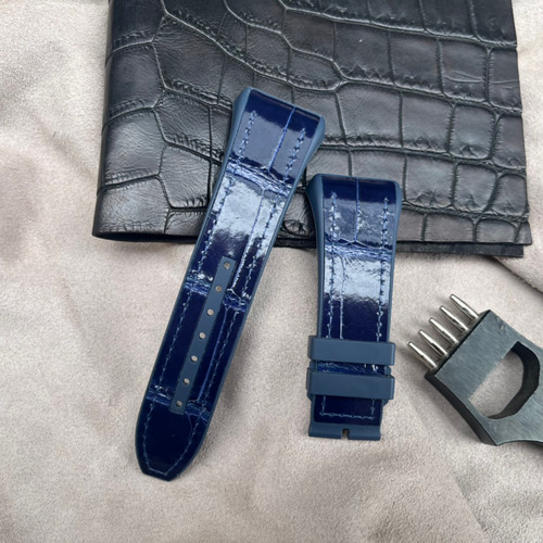 FRANCK MULLER Vanguard V45 28MM 用時計ストラップ、ワニ革&ラバー