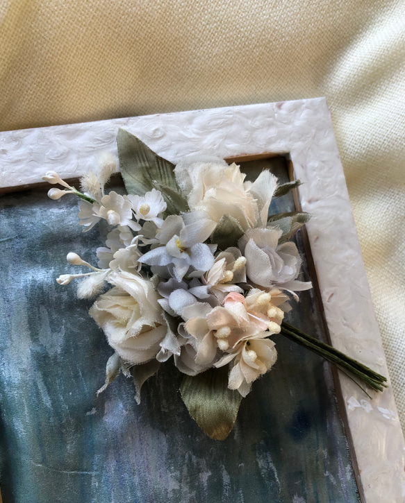 No.２３　布花の花束コサージュ 5枚目の画像