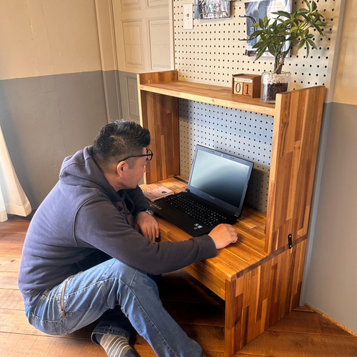 アカシアの学習机 ワークデスク ロータイプ サイズ変更可能 900×450