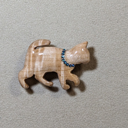木製　帯留め　(  猫  ) 1枚目の画像
