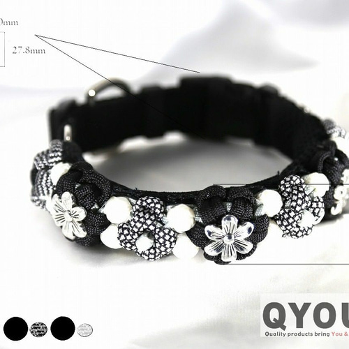 パラコード モノトーン花首輪